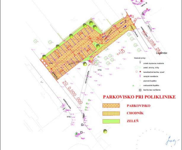 Parkovisko pri poliklinike - stav po rekonštrukcii