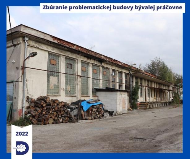 Zbúranie budovy bývalej práčovne