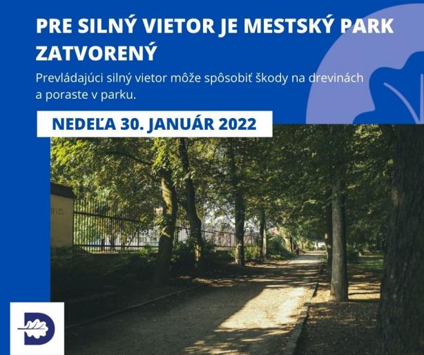 Mestský park je zatvorený. 