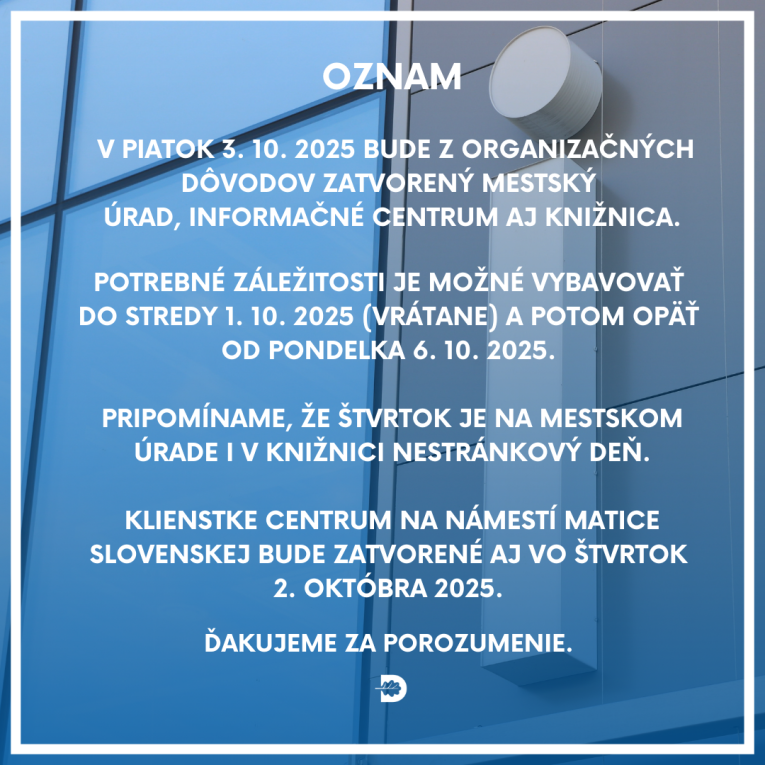 Informácia pre občanov