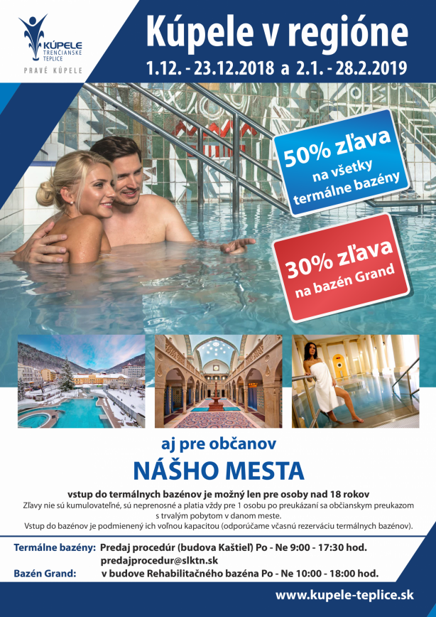 Zľava do kúpeľov v Trenčianskych Tepliciach.