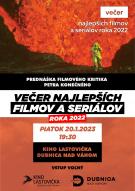 Večer najlepších filmov a seriálov roka 2022 - prednáška filmového kritika Petra Konečného