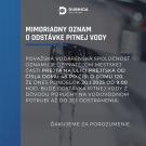 Mimoriadny oznam o odstávke pitnej vody 1