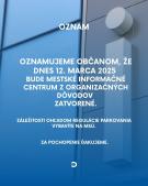 Mestské informačné centrum bude 12. marca zatvorené 1
