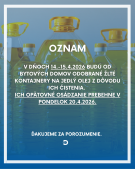 Oznam - čistenie zberných nádob na olej
