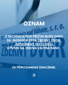 Dnes 26. augusta bude zberný dvor od 12.00 h ZATVORENÝ