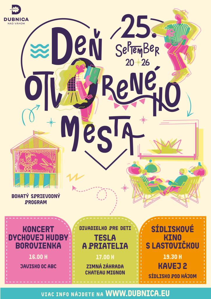 Deň otvoreného mesta v Dubnici nad Váhom 25. septembra 2026: program na 7 miestach