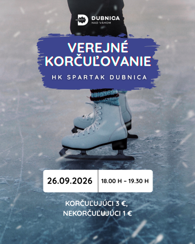 Verejné korčuľovanie v Dubnici nad Váhom 26. septembra o 18:00